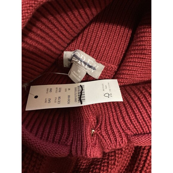 J. Crew Red Ribbed Button Down Sweater - Picture 6 of 8